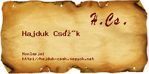Hajduk Csák névjegykártya